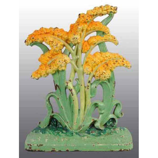 Cast Iron Goldenrod Doorstop.: Signed "Hubley, Made in USA, 268". 7 - 1/8" x 5 - 1/2".