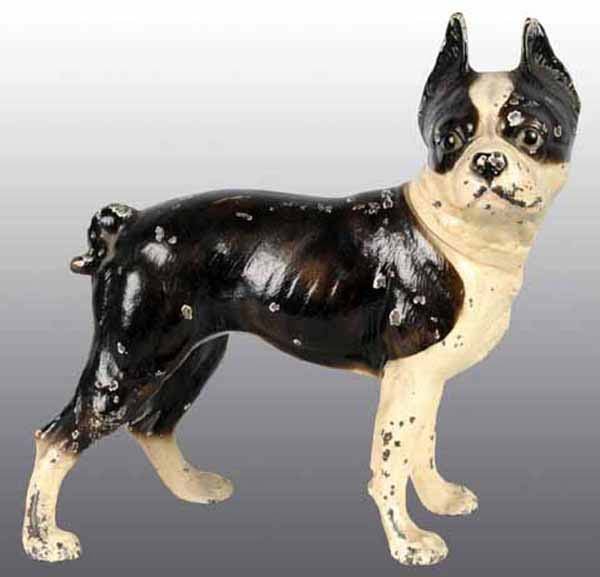 Cast Iron Boston Terrier Doorstop.: Made by Hubley, cat. #331. Full figure. 10 - 1/2".