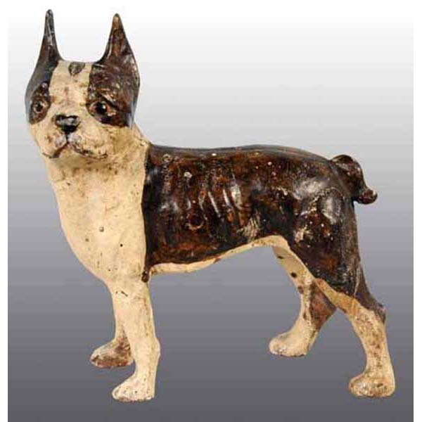Cast Iron Boston Terrier Doorstop.: Full figure Boston Terrier facing left. 10" x 8 - 3/4".