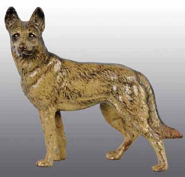 Cast Iron German Shepherd Doorstop.: Made by Hubley, cat. #290. Full figure. 9 - 1/2" x 10".