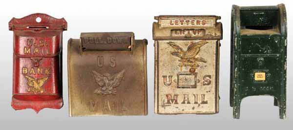 Lot of 4: Cast Iron Mailbox Still Banks.