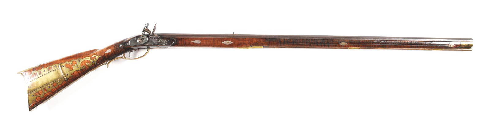 (a) Jacob Lindemud Carved Virginia Flintlock Rifle.