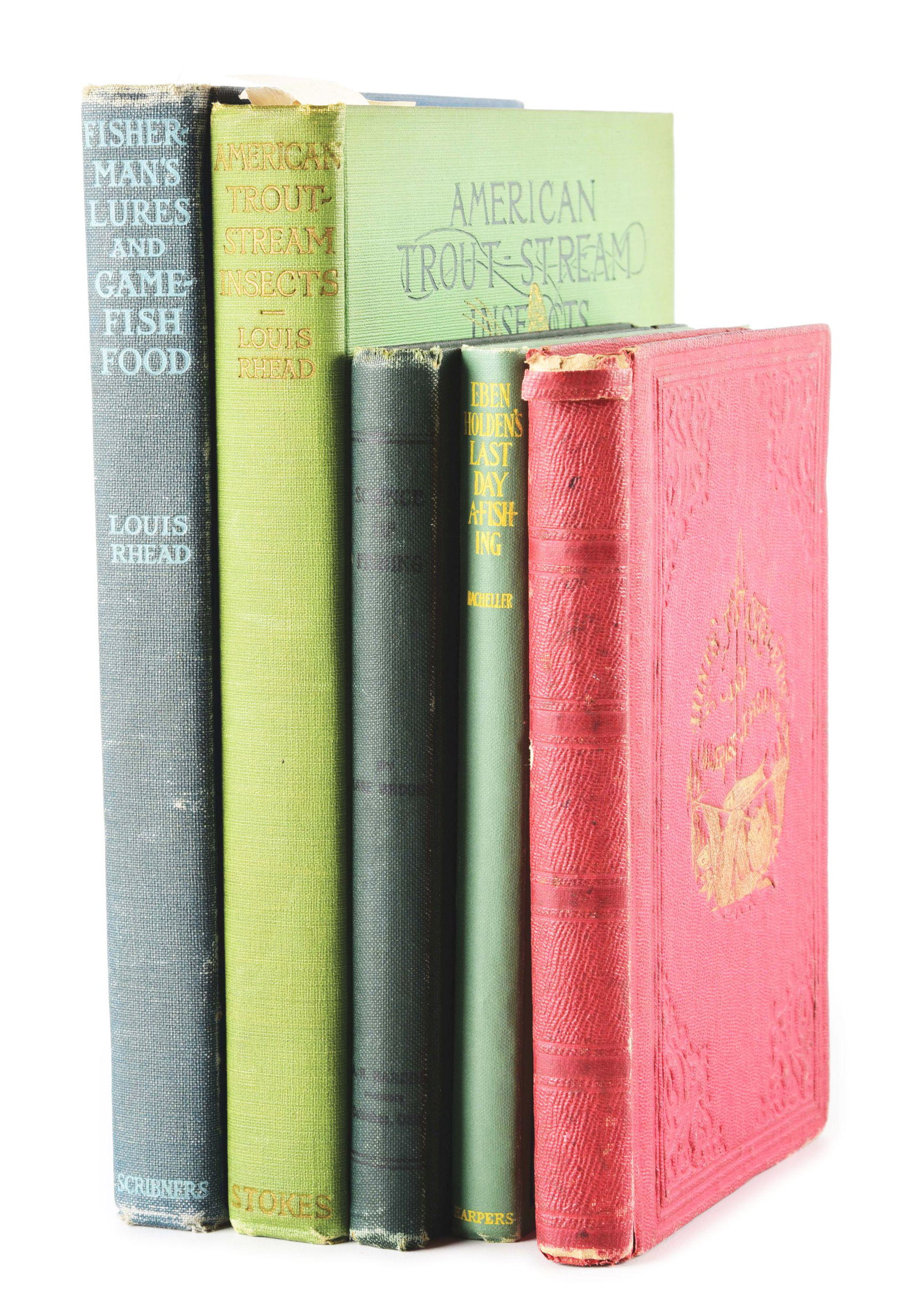 LOT OF 5: VARIOUS EARLY FISHING BOOKS PUBLISHED BY: Lot of 5 various early fishing books published by Penguin, nice pictures of early tying flies and early fishing memorabilia. CONDITION: Very good.