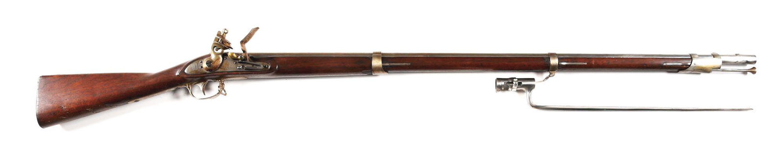 (A) A. WATERS US 1816 PATTERN FLINTLOCK MUSKET.: U.S Model 1816 Third type musket built by Asa Waters Jr. of Millbury, Massachusetts. Military bright finished round smoothbore barrel with front sight doubling as socket bayonet mounting. Flint lock w
