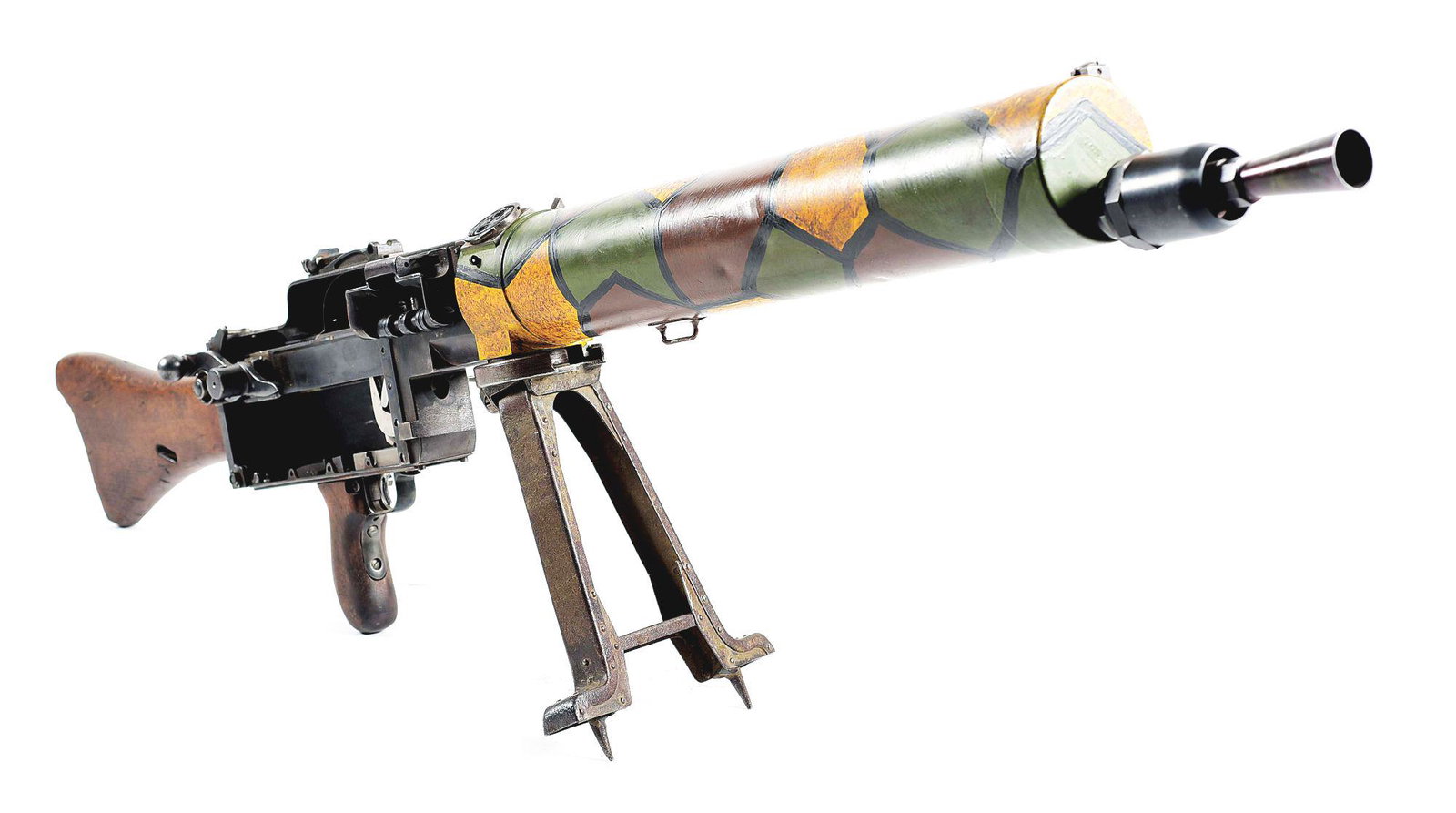 (M) DESIRABLE GERMAN WORLD WAR I ERFURT 1918 DATED MG: Manufactured in the closing year of World War I at the Erfurt Arsenal. The MG-08/15 was designed as a lightweight alternative to cumbersome MG-08, being utilized in a light machine gun role to enable 