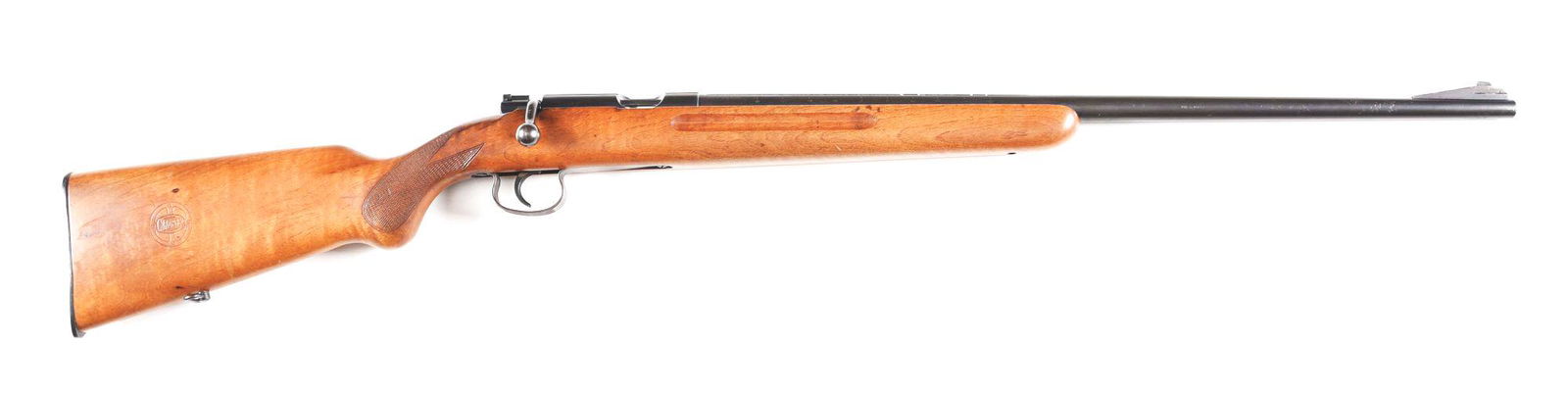 (C) MAUSER ES350-B BOLT ACTION RIFLE.: Pre-World War II German Mauser ES 350 B bolt action .22 LR sporting rifle. Made mid-1930s in Germany. Left side of the barrel is marked "PATRONE 22 LONG RIFLE". Right side of barrel is patent marked "