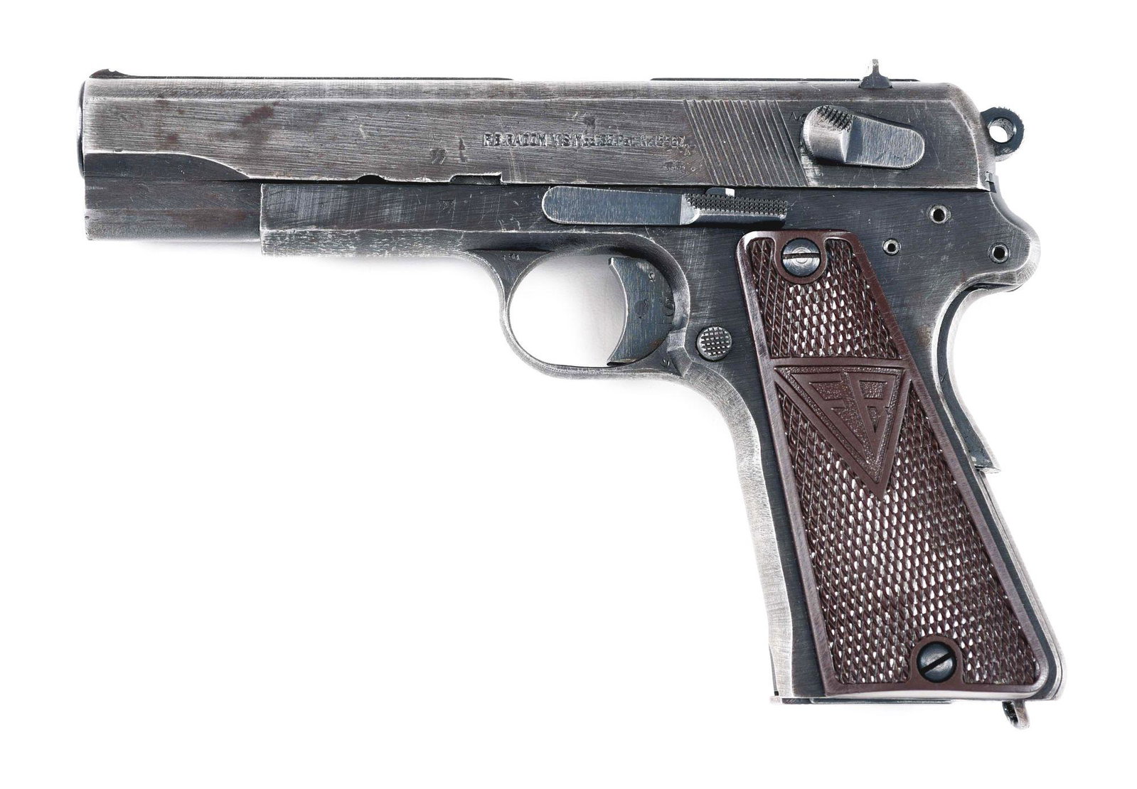 (C) WORLD WAR II NAZI GERMAN POLISH F.B. RADOM VIS 35: Eagle 77 inspected, all markings are clear. Later war production with rough finished parts and exclusion of the rear slide hold open lever. Matching numbers on inside of slide, frame, and barrel. Not 