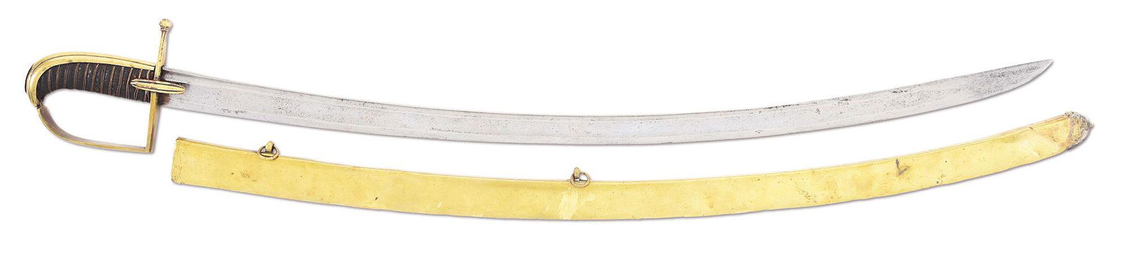 PRUSSIAN 18TH CENTURY HUSSAR CAVALRY SABER: Prussian 18th Century (circa 1760) hussar sword of the style known to have been used during the reign of the Prussian King, Frederick II. He was also known as "Frederick the Great", who ruled Prussia