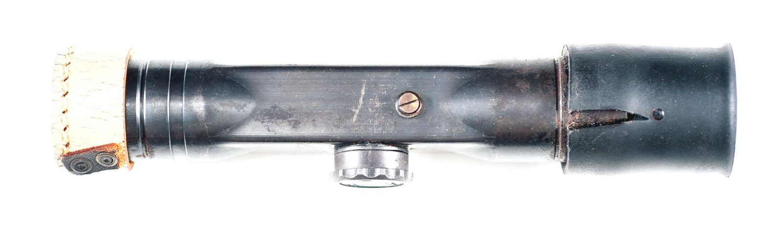 GERMAN WWII K43 RIFLE ZF4 SCOPE SNIPER SCOPE.: German WWII sniper scope for the K43 rifle. Four power scope marked "K43, ddx", with a stamped triangle with green paint for continental Europe use. The "ddx" code represents "Voigtlander and Sohn" as