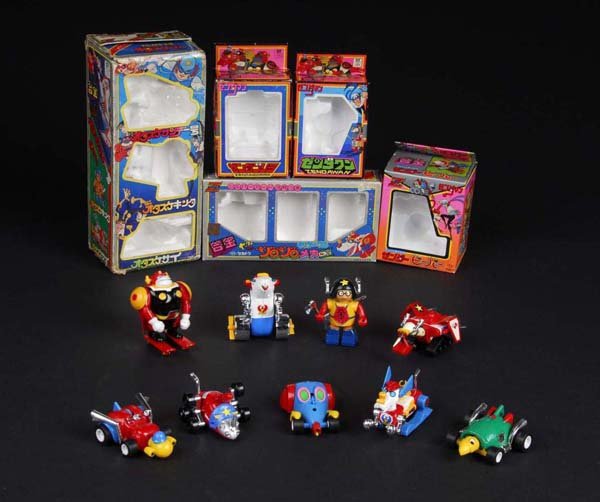 Die cast toys from Otasukeman, Yattaman& Zendman.: Description Lot of 5:Japanese. Made by Takatoku. Includes Yattaman Zozora Meka 2, Otasukeman Otasuke-Meka set, Zendaman Zenda Beaver, Zenda Wan, and Zenda Mogura minis. These fun little toys pack high
