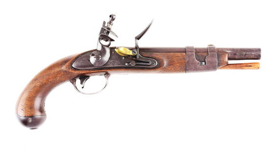 (A) SOUTH CAROLINA MARKED U.S. MODEL 1816 MARTIAL: There were 19,374 Model 1816 martial pistols manufactured. This pistol is of the second marking type, as shown on page 161 of "Historic Pistols" by Smith & Bitter. According to this publication, a