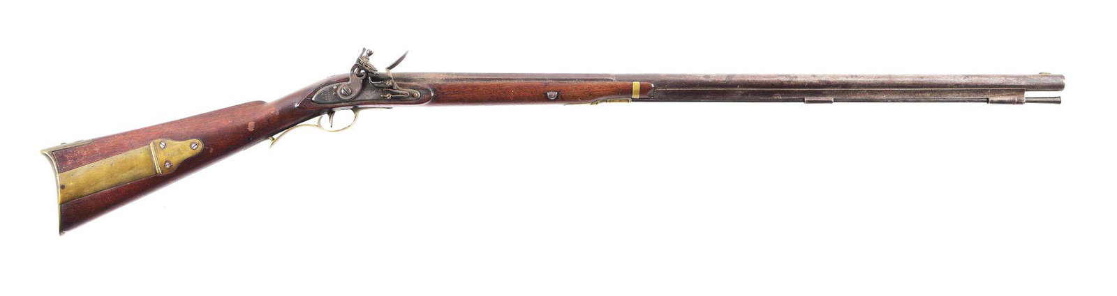 (A) U.S. MODEL 1803 HARPER'S FERRY RIFLE DATED 1816.: This example is of standard configuration. Barrel is stamped with "US" cartouche and eagle head over "P" proof. The rifling is no longer visible. The lock tail is stamped "HARPERS/FERRY/1816" and the 