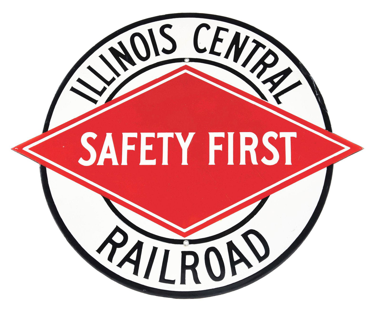 ILLINOIS CENTRAL RAILROAD SAFETY FIRST DIE-CUT (1 of 3)