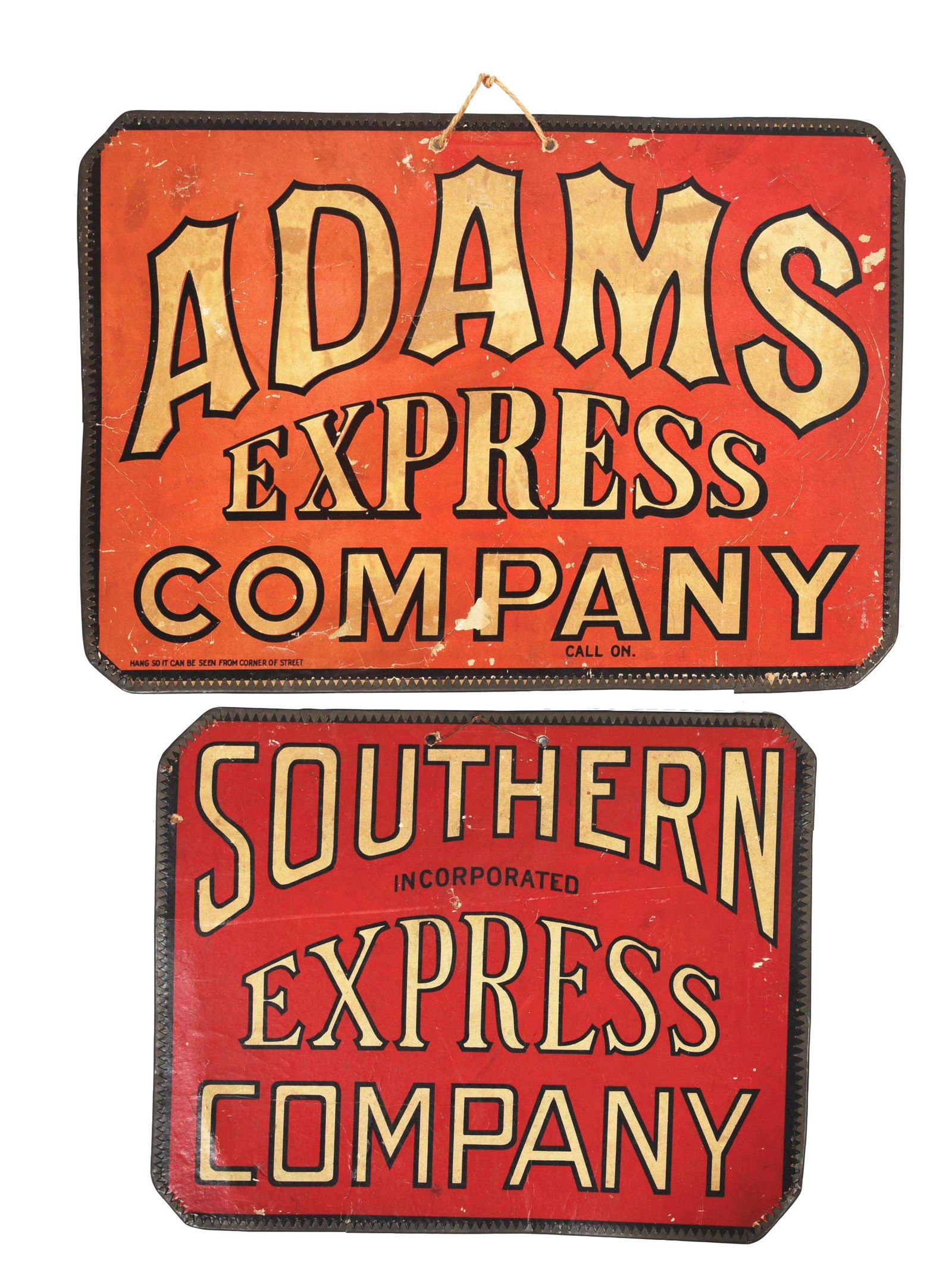 LOT OF 2: SOUTHERN EXPRESS & ADAMS EXPRESS COMPANY CARD (1 of 3)