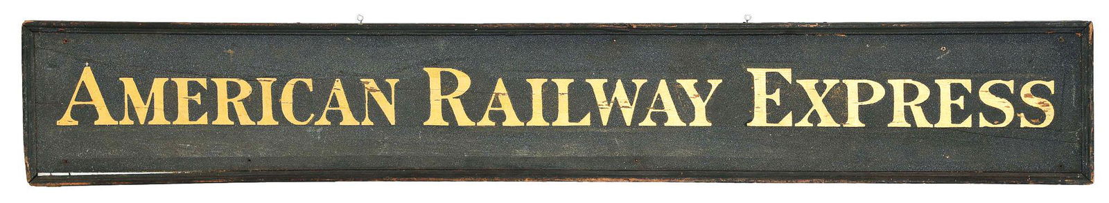 AMERICAN RAILWAY EXPRESS FRAMED SIGN. (1 of 2)