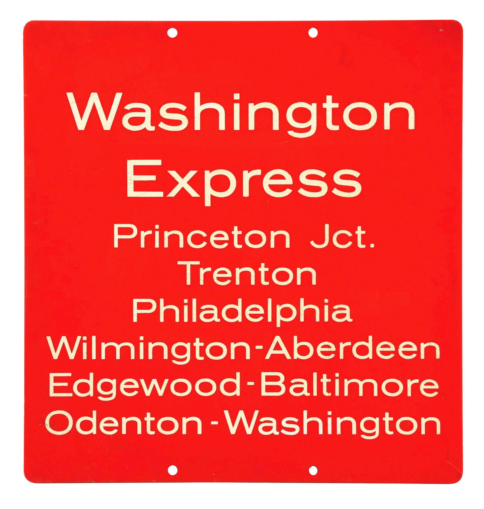 LEXAN WASHINGTON EXPRESS SIGN. (1 of 2)
