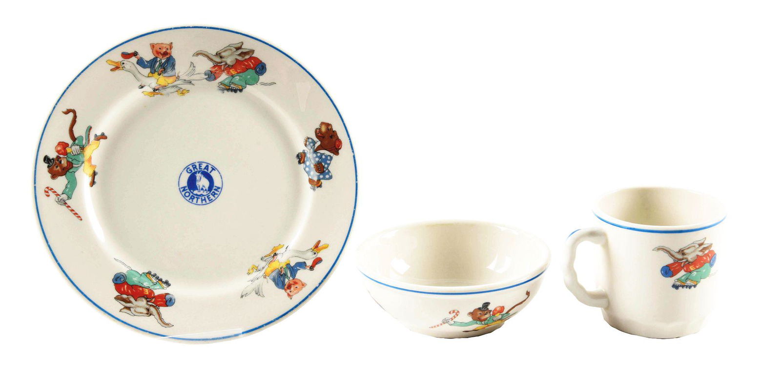 LOT OF 3: GREAT NORTHERN "ROCKY" CHINA PIECES. (1 of 11)