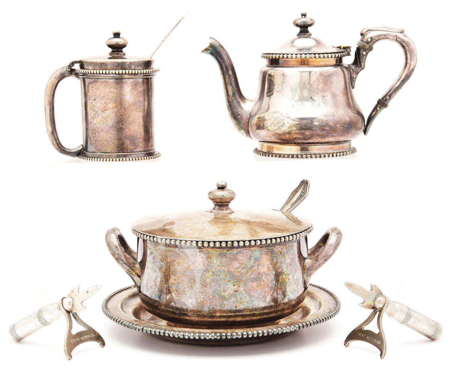 LOT OF 6: GREAT NORTHERN SILVER SERVING PIECES. (1 of 17)