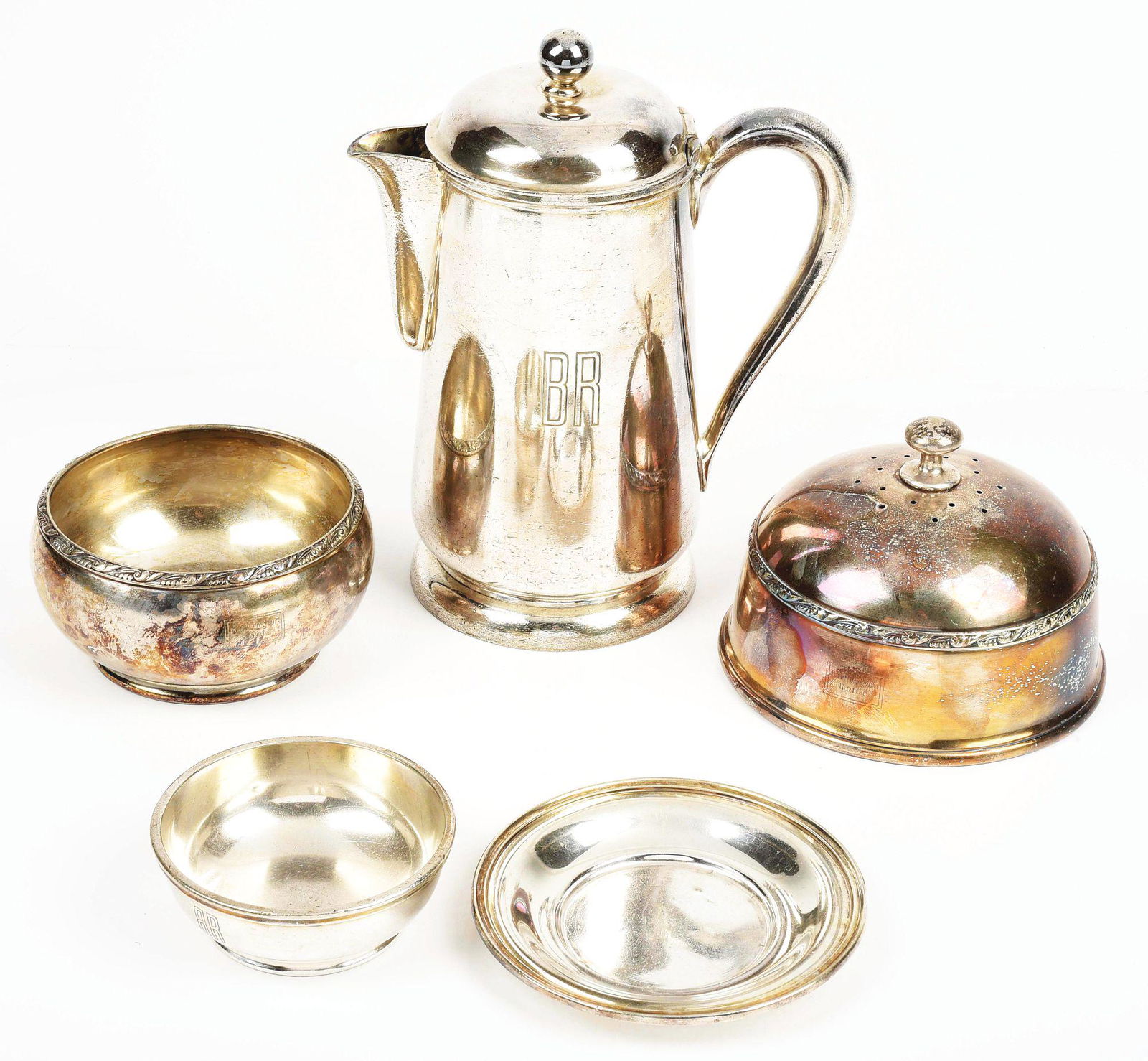 LOT OF 4: BURLINGTON ROUTE SILVER SERVING ITEMS. (1 of 11)