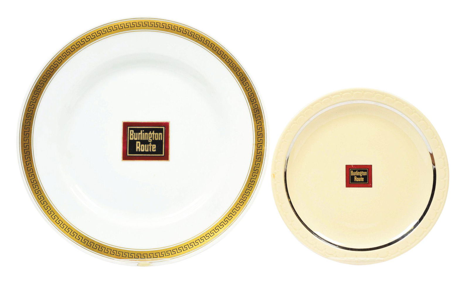 LOT OF 2: BURLINGTON ROUTE PLATES. (1 of 4)