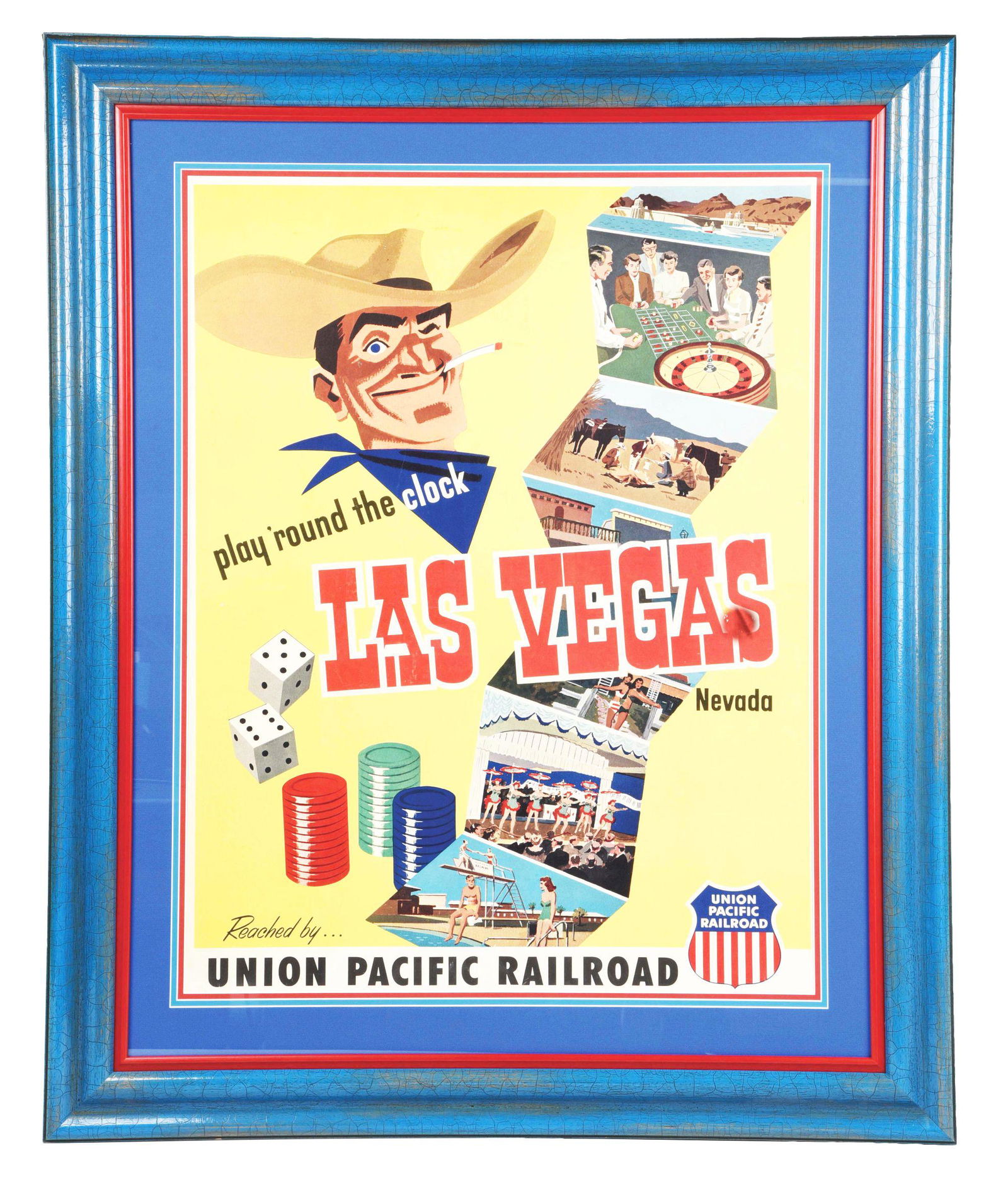 FRAMED UNION PACIFIC RAILWAY LAS VEGAS. (1 of 2)