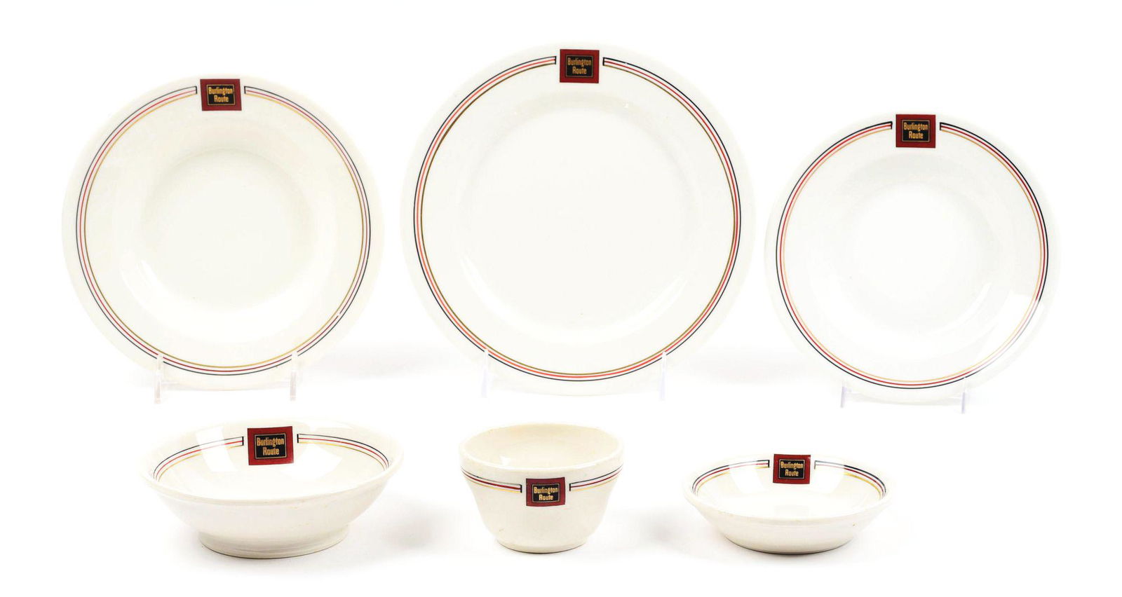 LOT OF 6: BURLINGTON ROUTE "ARISTOCRAT" CHINA PIECES. (1 of 8)
