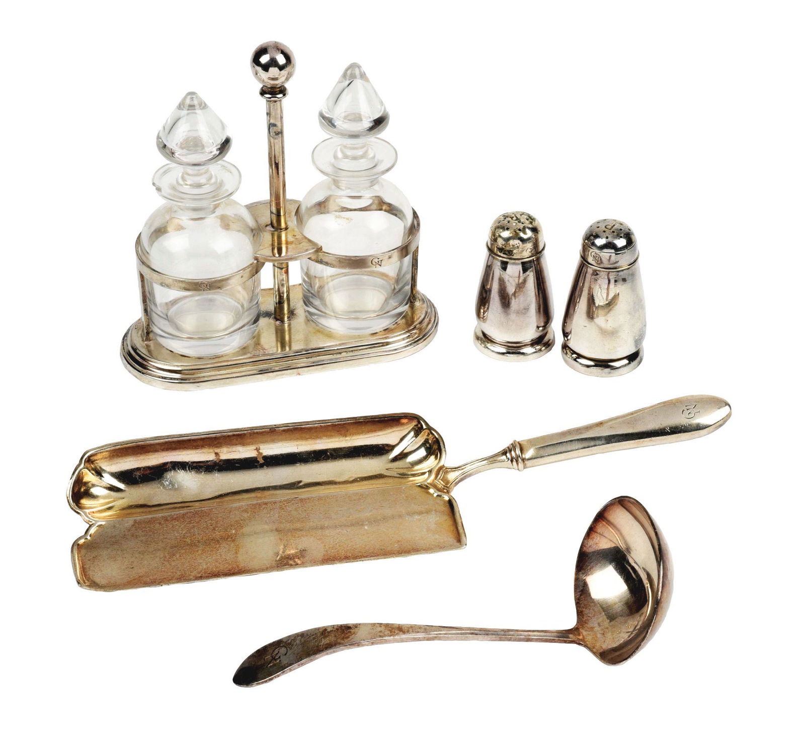 LOT OF 5: GREAT NORTHERN SILVER SERVING ITEMS. (1 of 9)