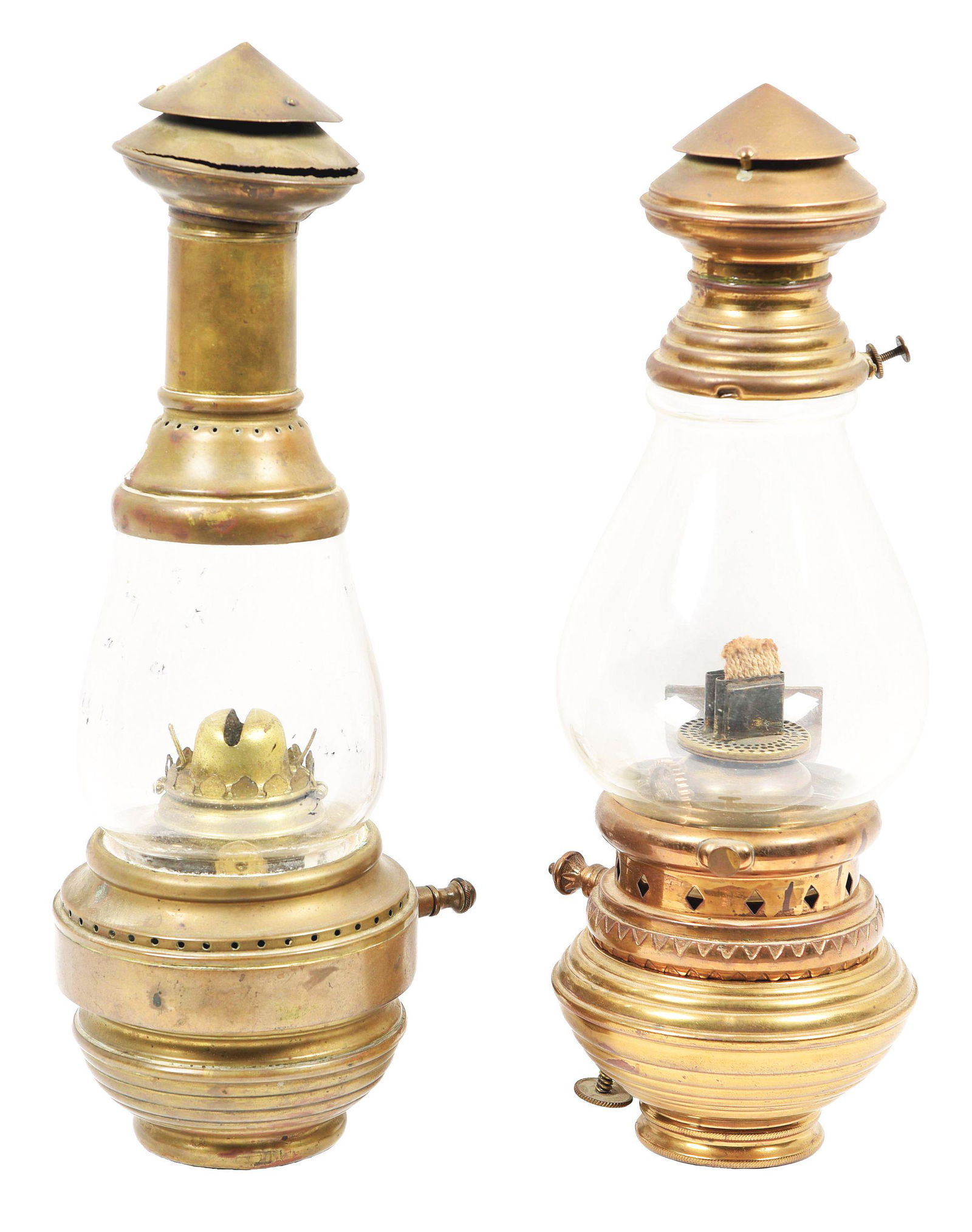 LOT OF 2: WALL-MOUNTED RAILROAD LANTERNS. (1 of 4)