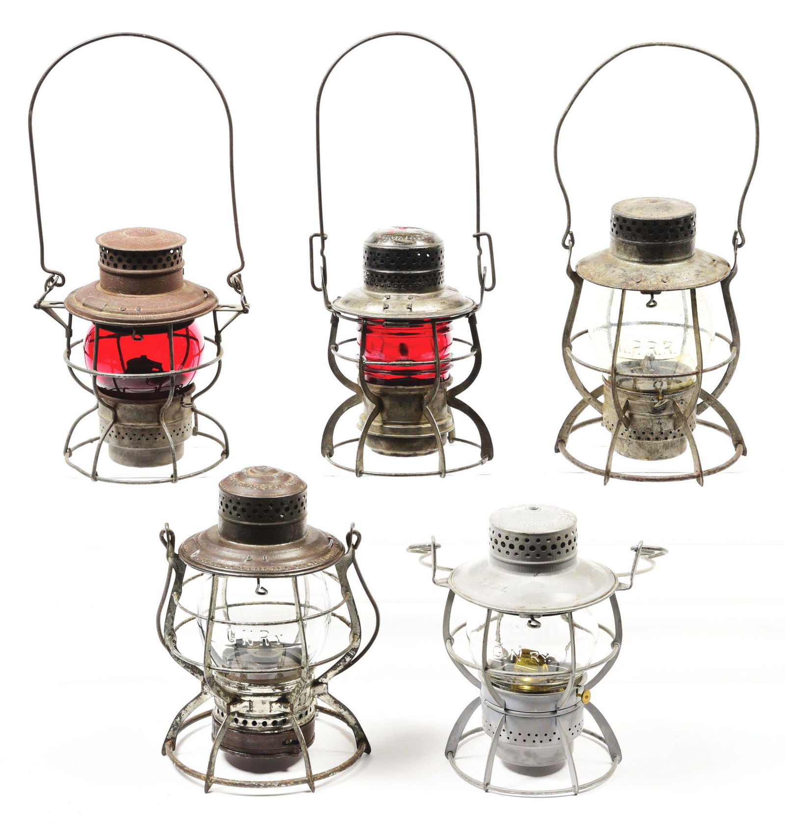 LOT OF 5 RAILROAD LANTERNS. May 11, 2021 Dan Morphy Auctions in PA