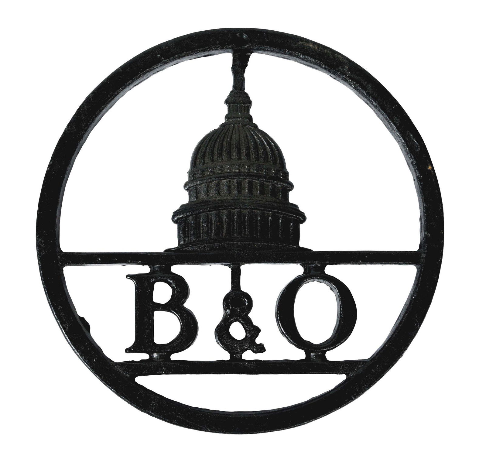 B&O RR LOCOMOTIVE NOSE SKELETON LOGO. (1 of 2)