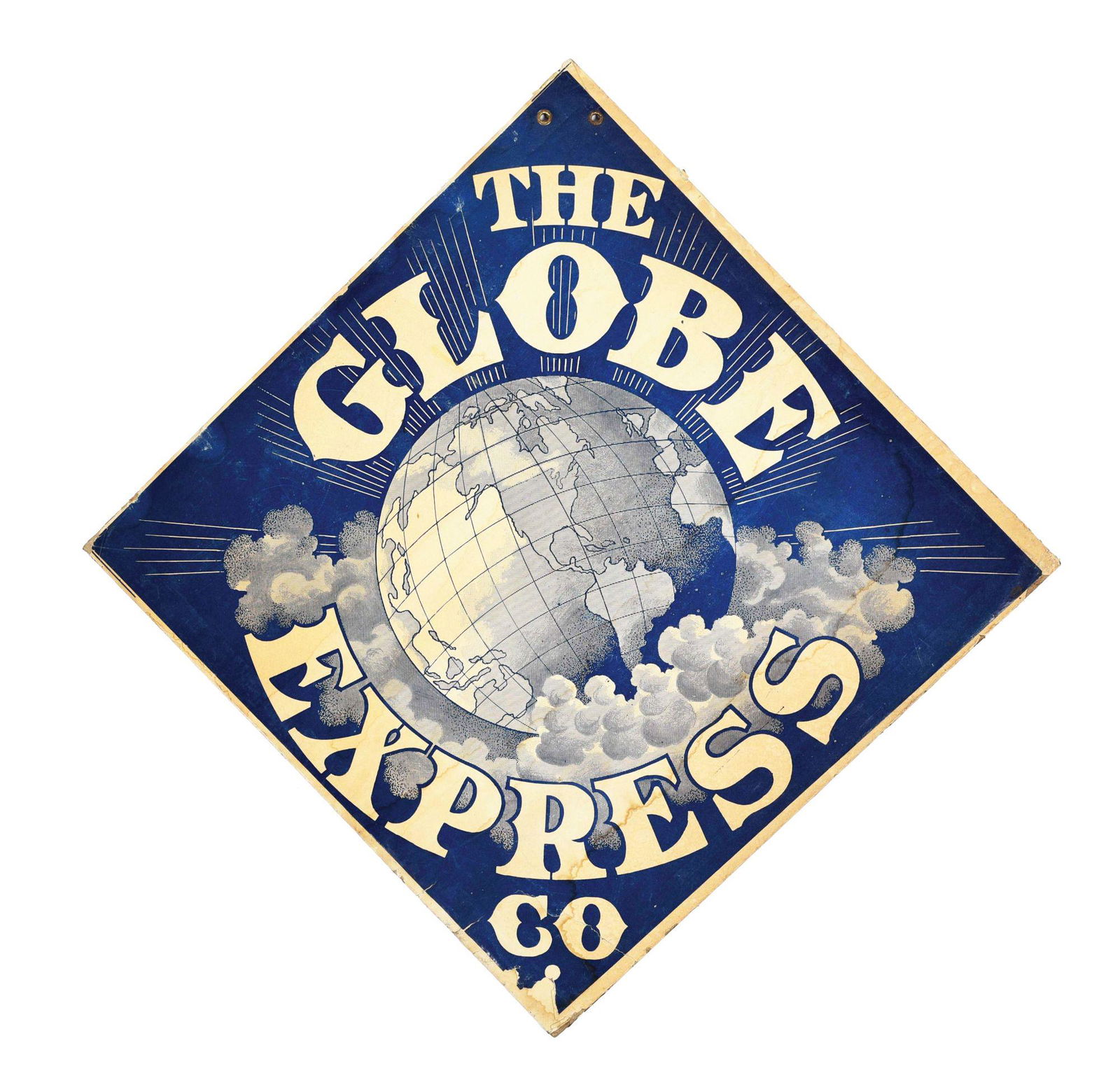THE GLOBE EXPRESS COMPANY CARD STOCK SIGN W/ GLOBE (1 of 2)