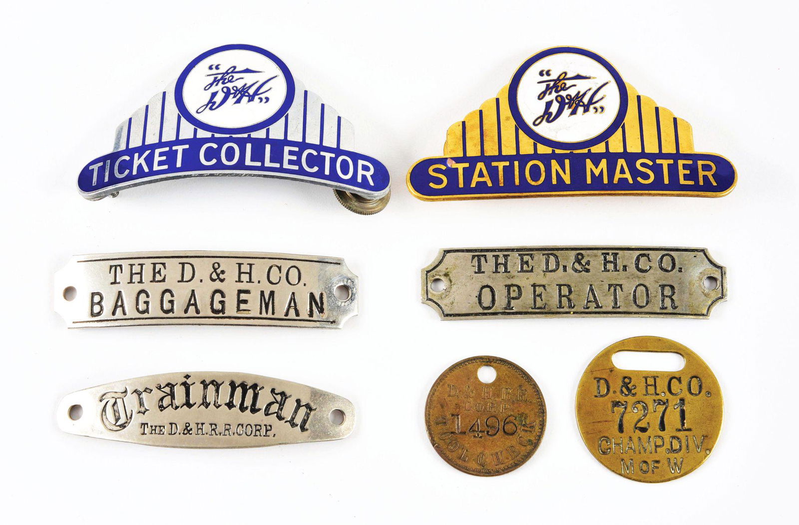 DELAWARE & HUDSON RR HAT BADGES. (1 of 6)
