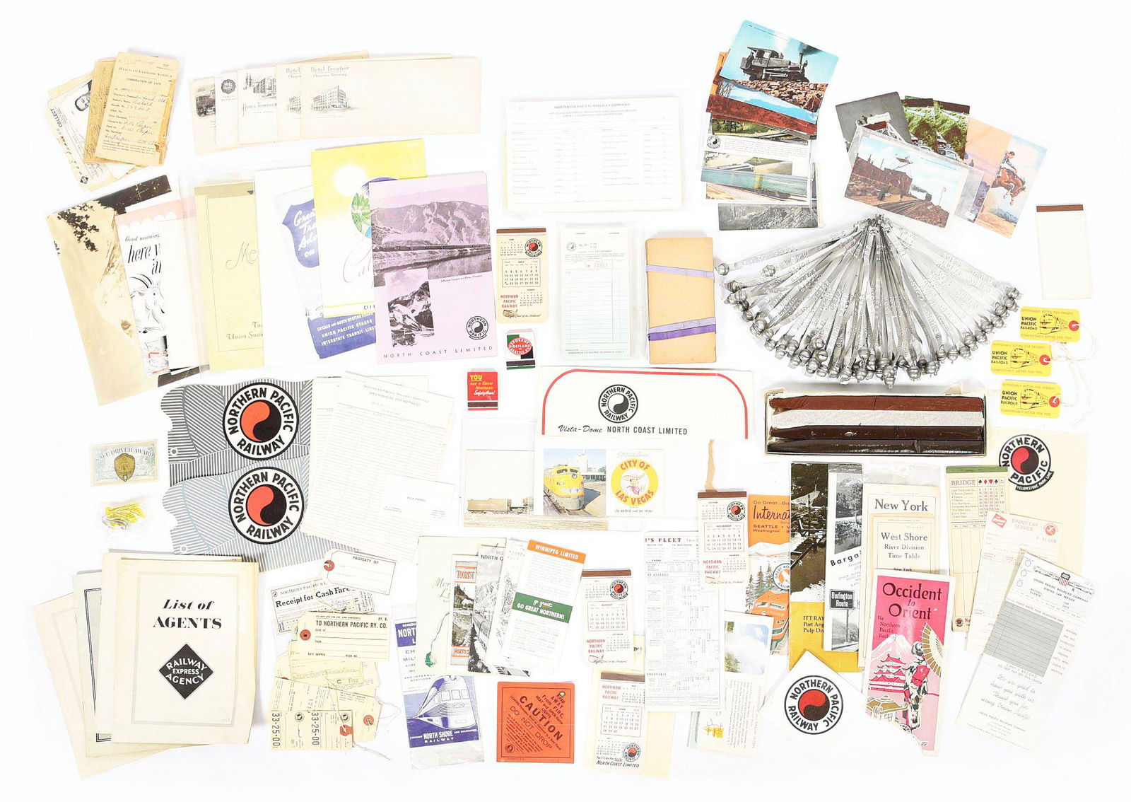 BOX LOT OF ASSORTED RAILROAD PAPER. (1 of 9)