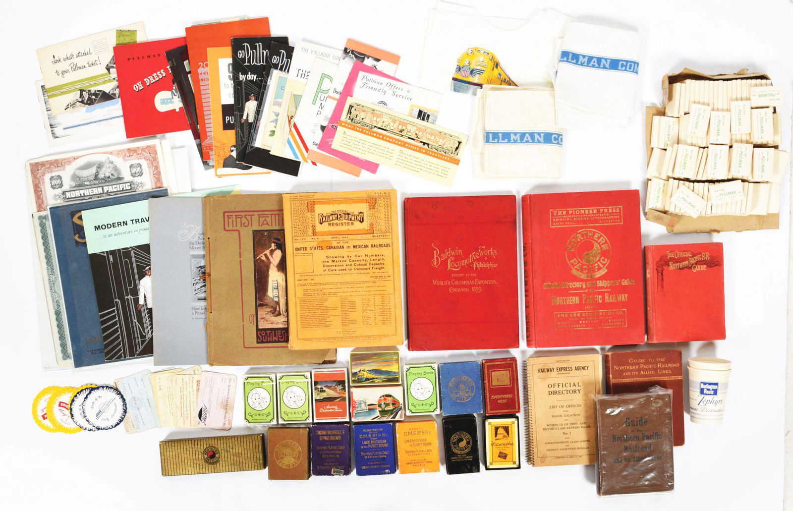 LARGE BOX LOT OF RAILROAD ITEMS. (1 of 10)