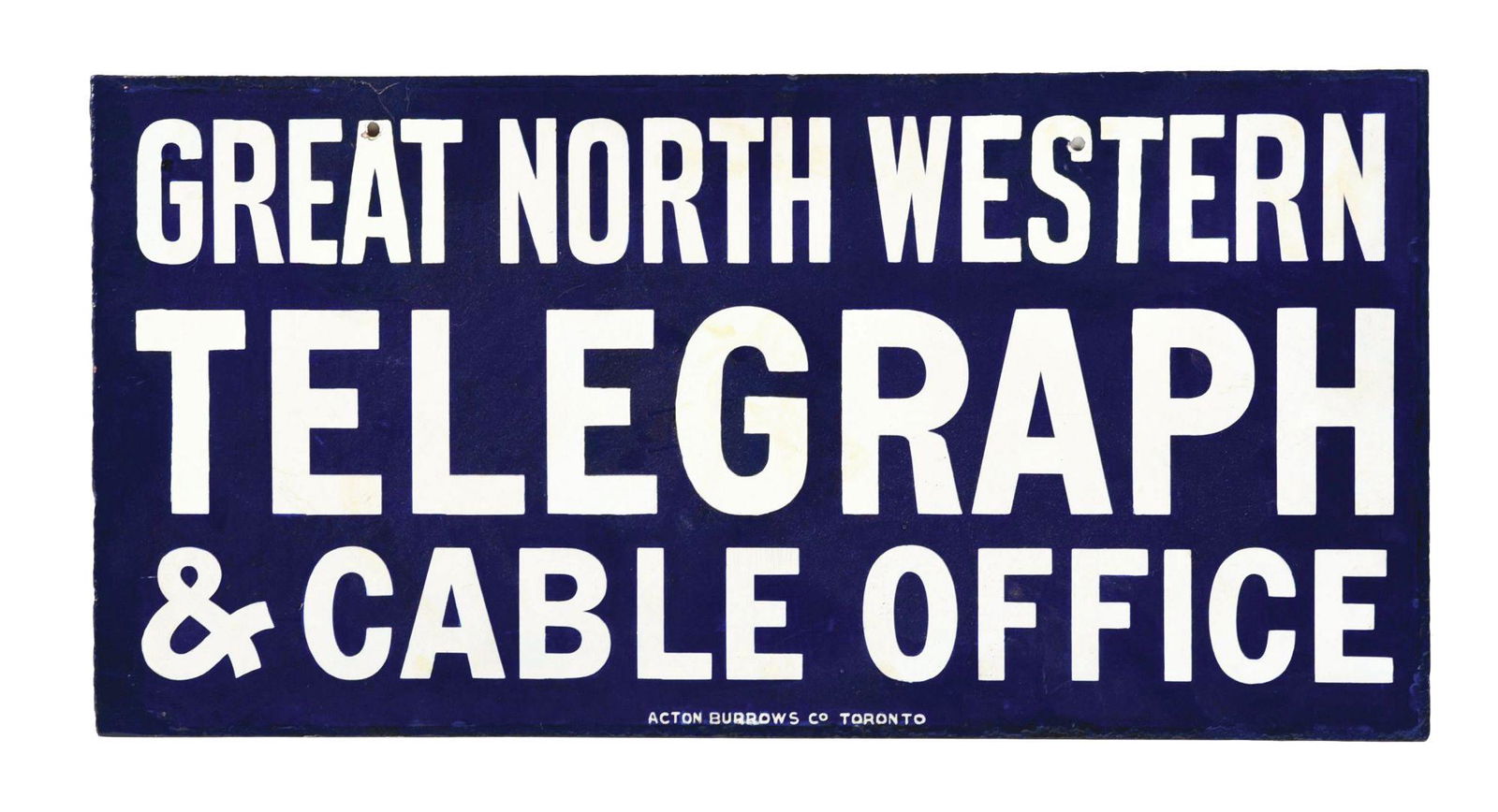 GREAT NORTH WESTERN TELEGRAPH & CABLE OFFICE PORCELAIN (1 of 3)