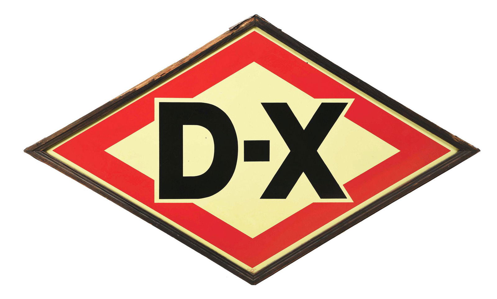 DX GASOLINE & MOTOR OILS TIN SIGN W/ ORIGINAL WOOD (1 of 2)