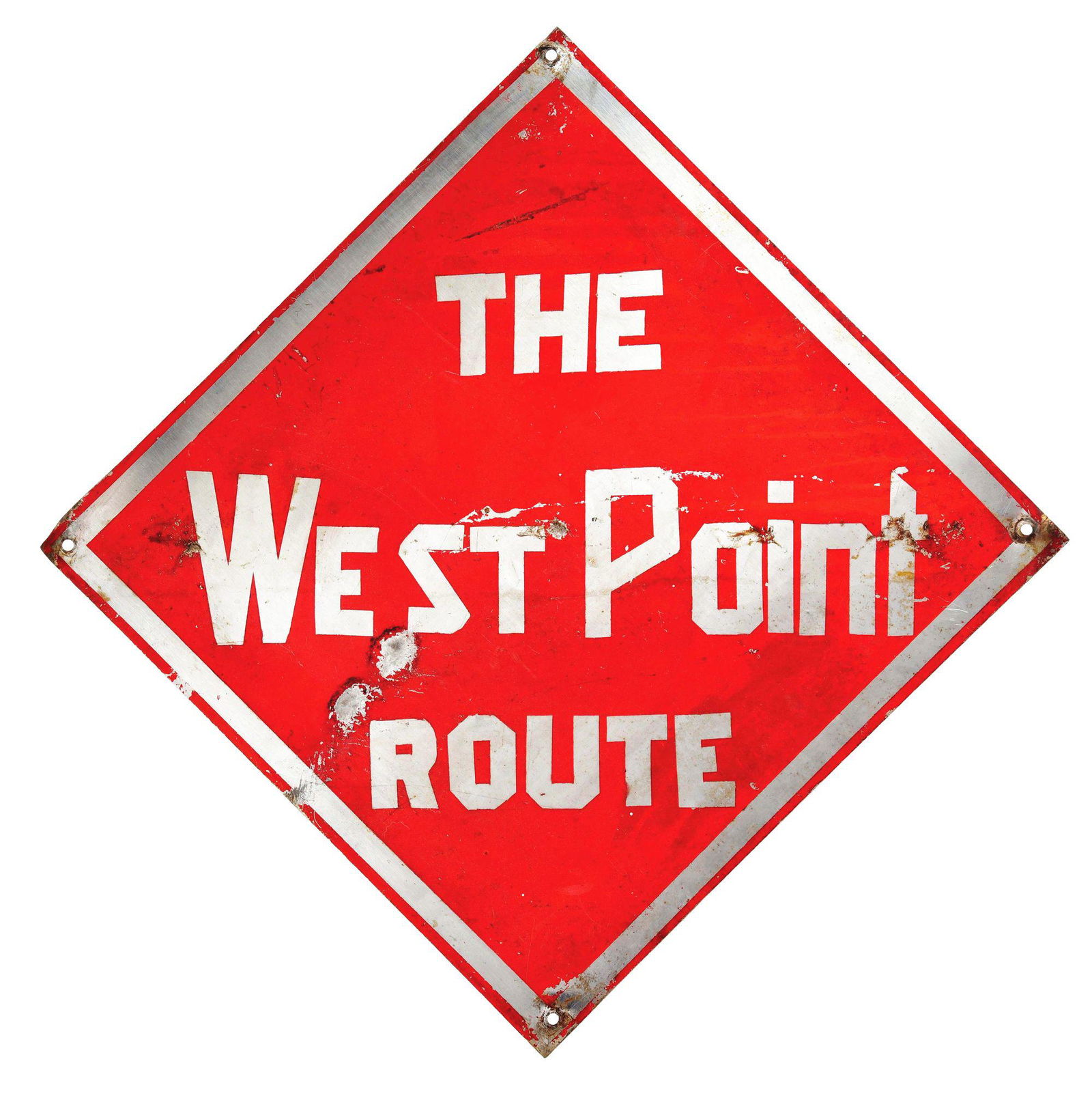 DIAMOND-SHAPED "THE WEST POINT ROUTE" DOUBLE-SIDED (1 of 2)