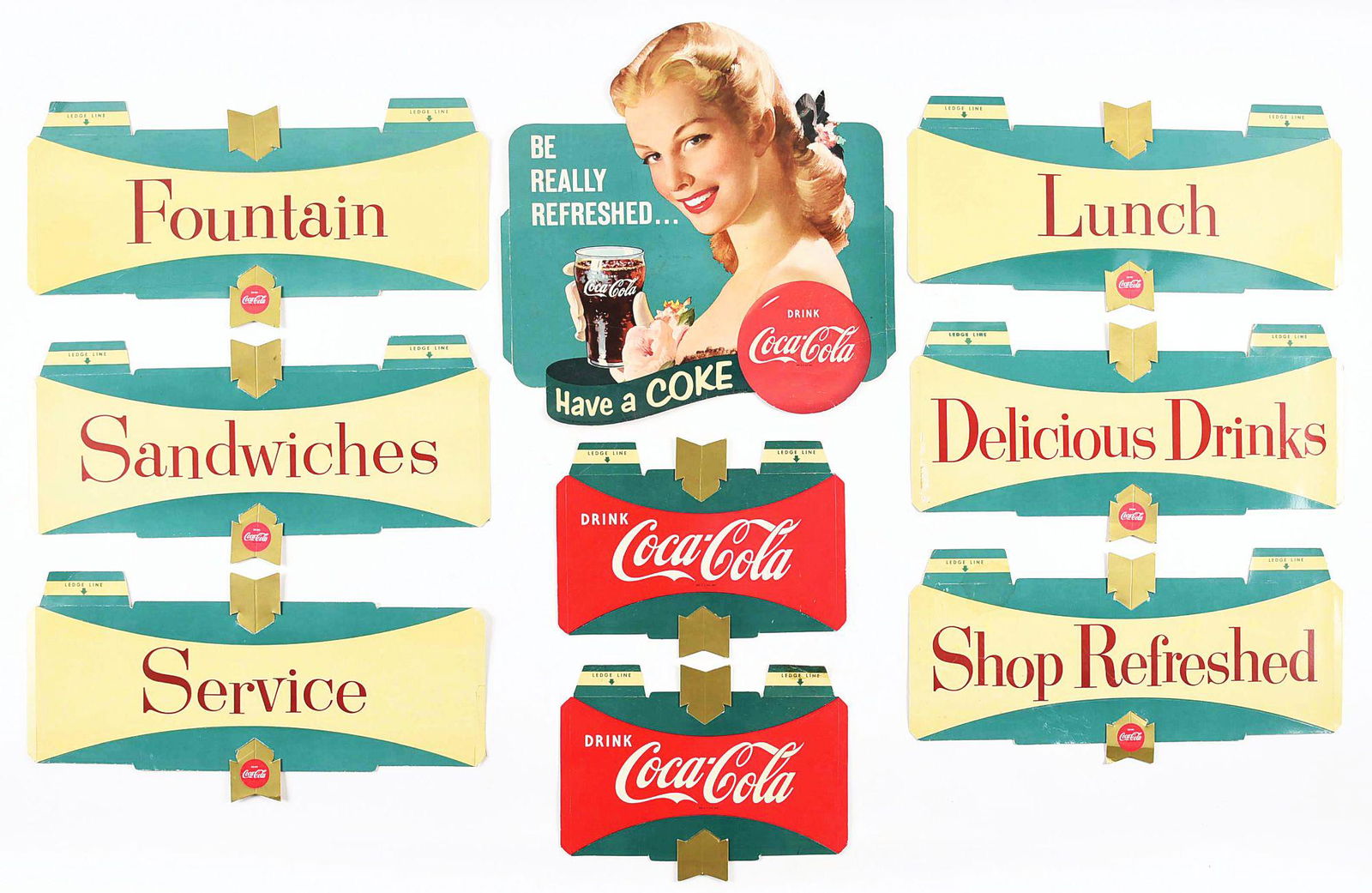 LOT OF 9: COCA-COLA PAPER SIGNS. (1 of 5)