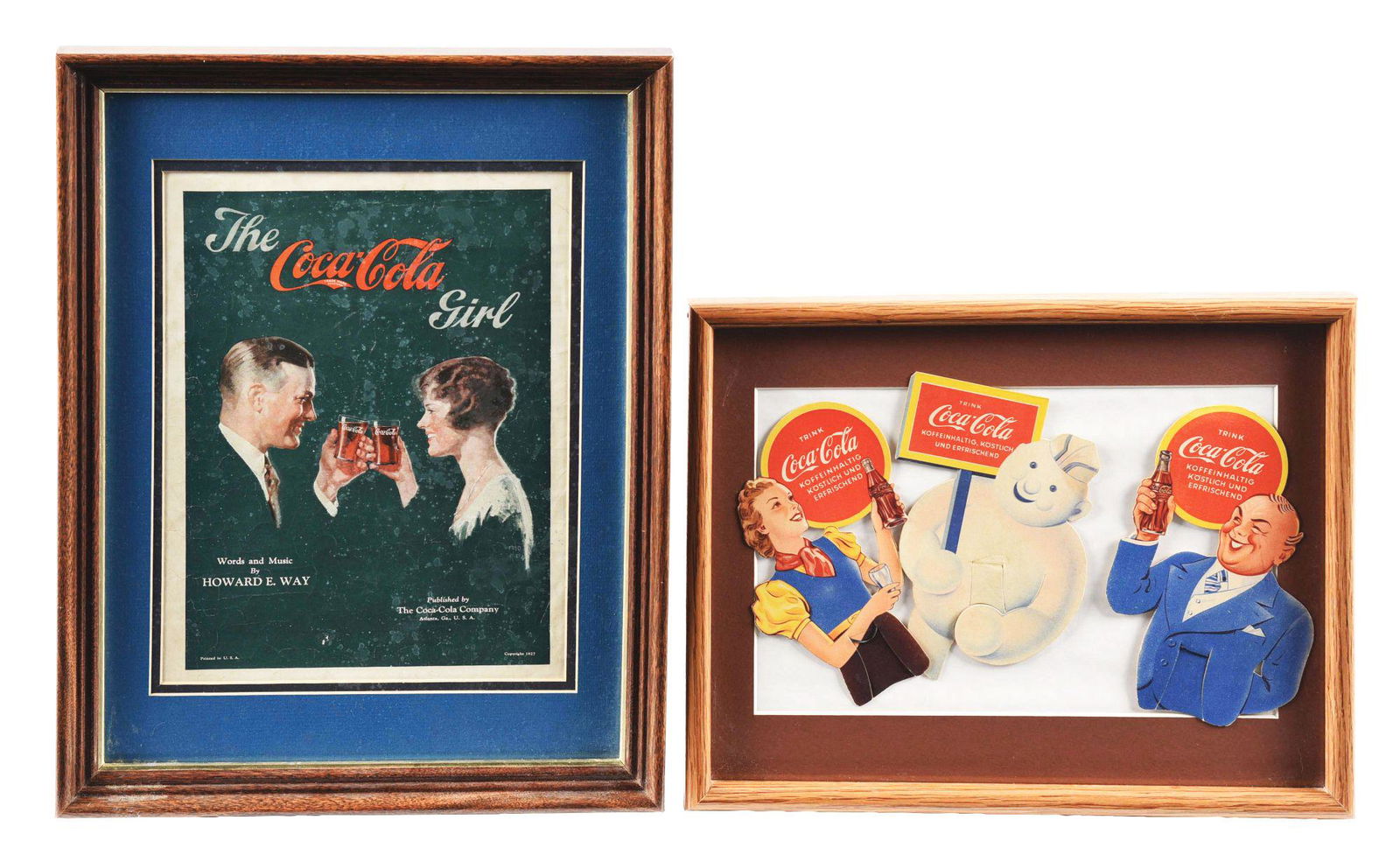 LOT OF 2: COCA-COLA FRAMED ADVERTISMENTS. (1 of 6)
