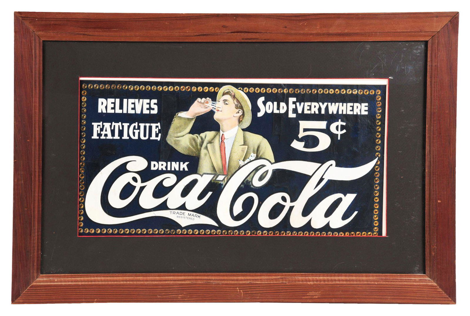 DRINK COCA-COLA 1907 "RELIEVES FATIGUE" FRAMED (1 of 3)