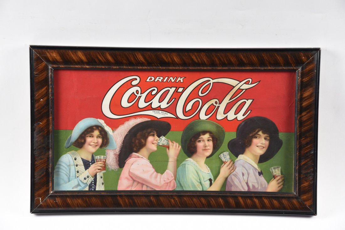 DRINK COCA-COLA FRAMED ADVERTISEMENT. (1 of 3)