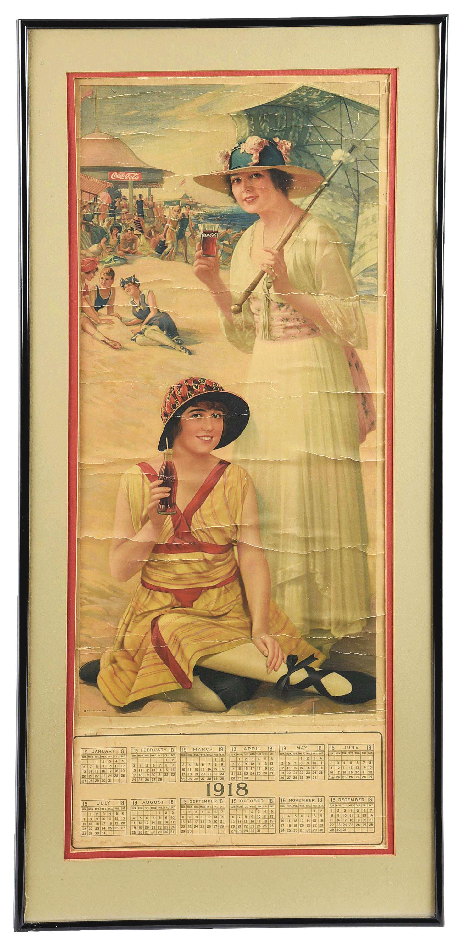 1918 COCA-COLA CALENDAR FRAMED. (1 of 4)
