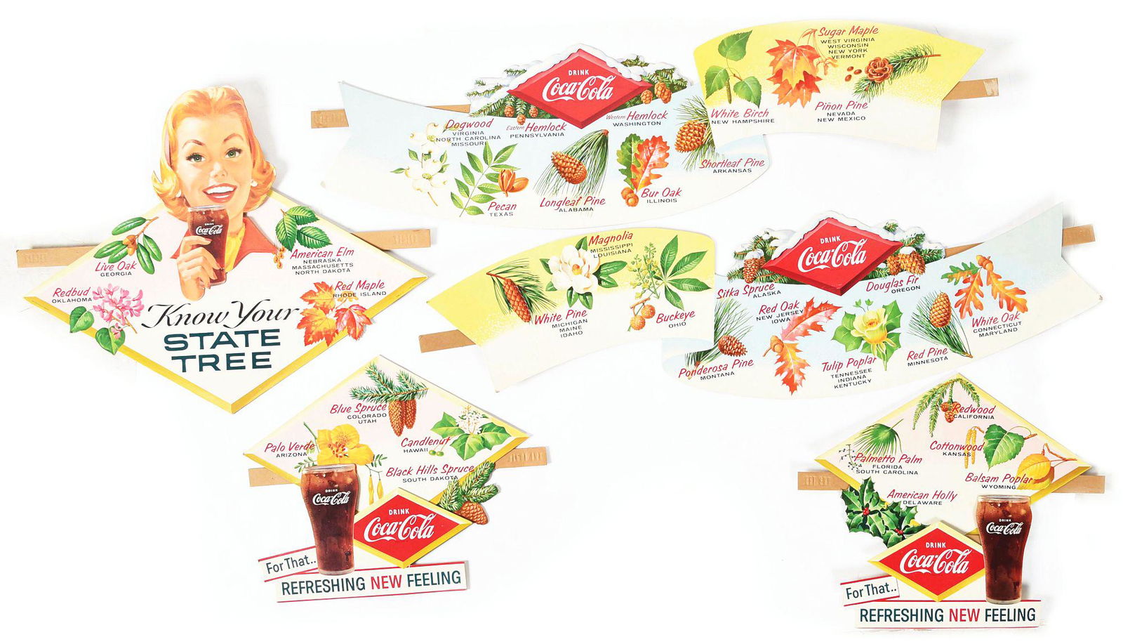 STUNNING KNOW YOUR STATE TREE COCA COLA FESTOON. (1 of 8)