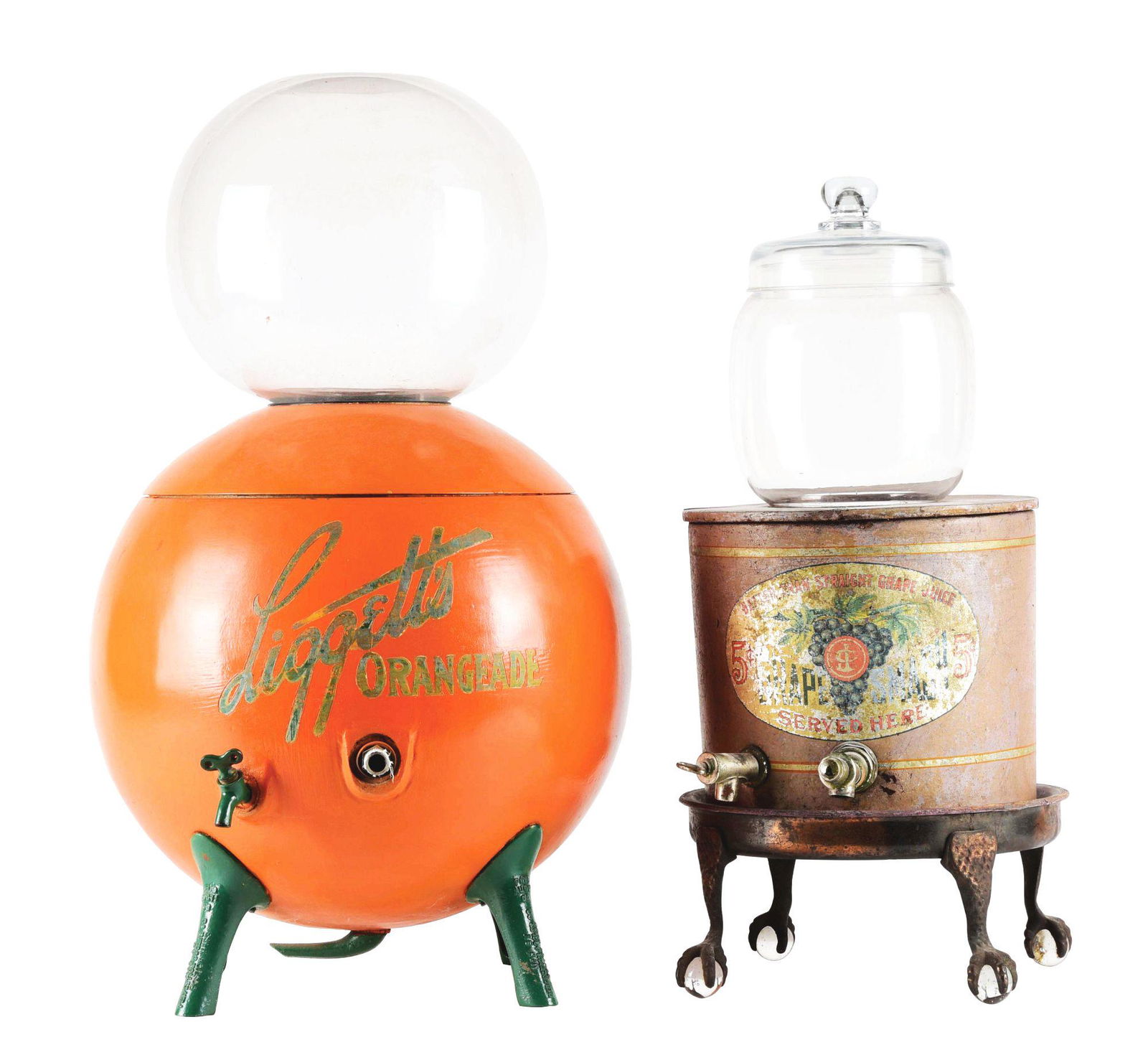 LOT OF 2: ORANGEADE AND GRAPE SMASH DISPENSERS. (1 of 4)