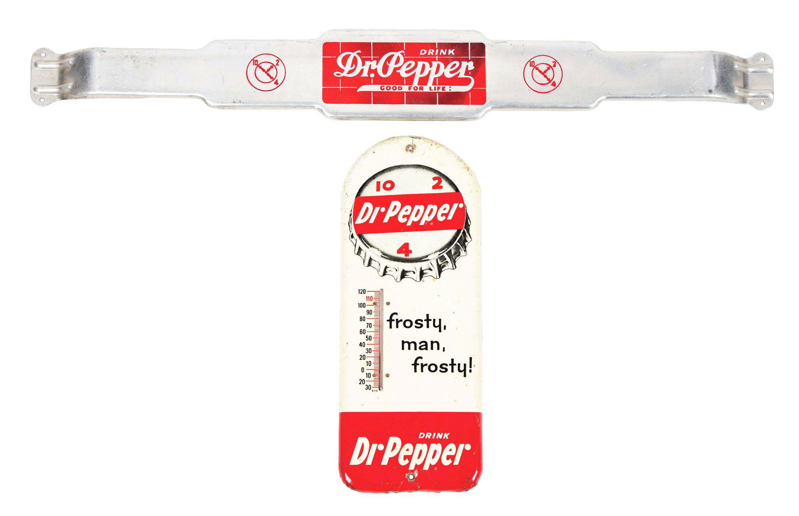 LOT OF 2: DR PEPPER SIGNS. (1 of 2)