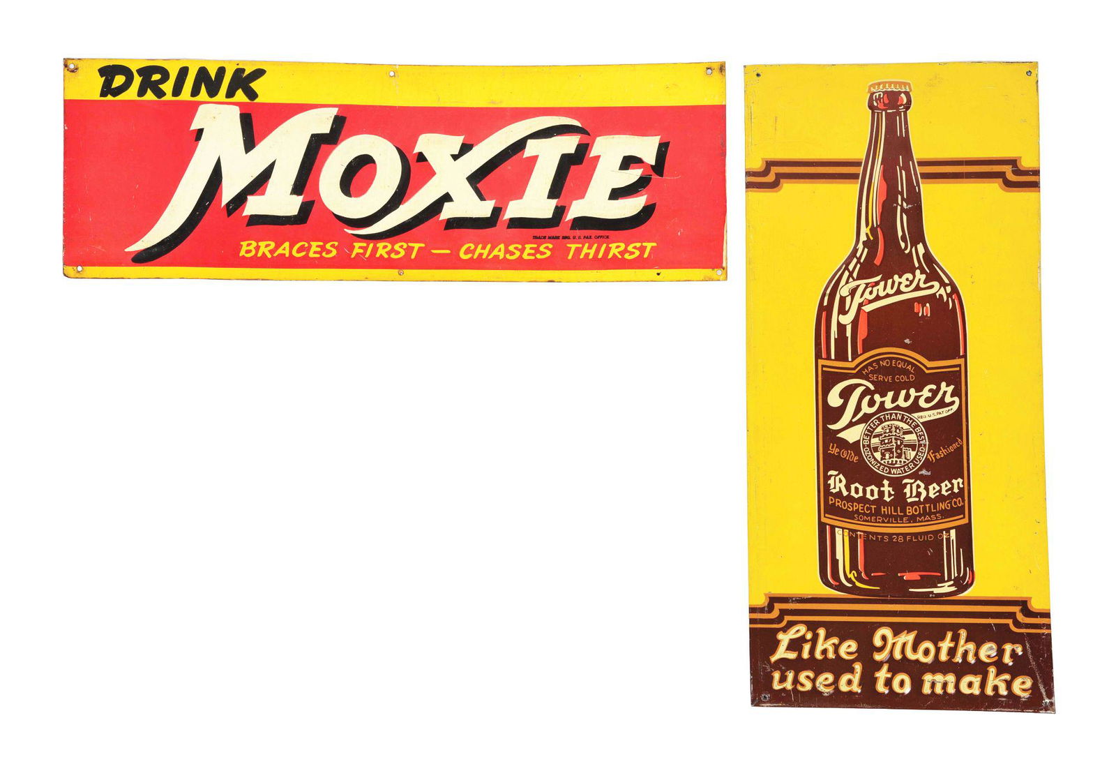 LOT OF 2: SOFT DRINK SIGNS. (1 of 2)