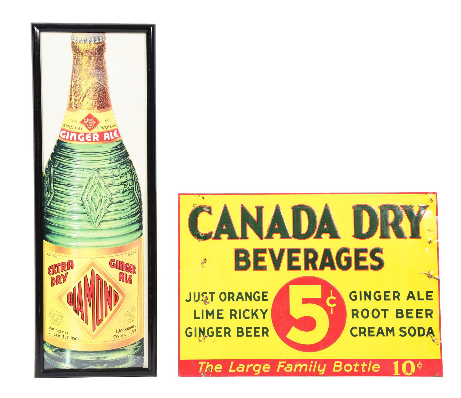 LOT OF 2: GINGER ALE SIGNS. (1 of 2)