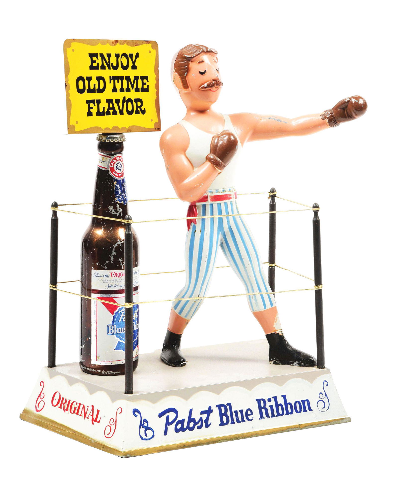 Pabst Blue Ribbon Boxer Advertising Display Lamp.