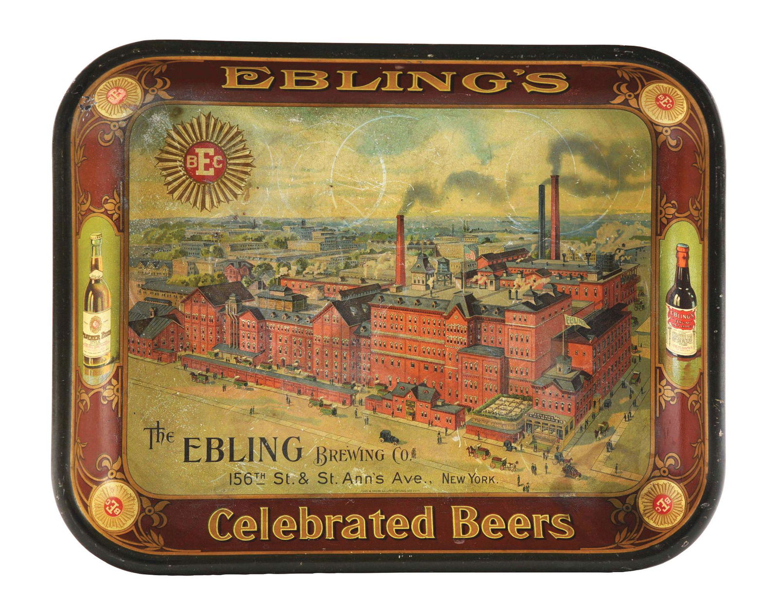 EBLINGS CELEBRATED BEER SERVING TRAY. (1 of 3)
