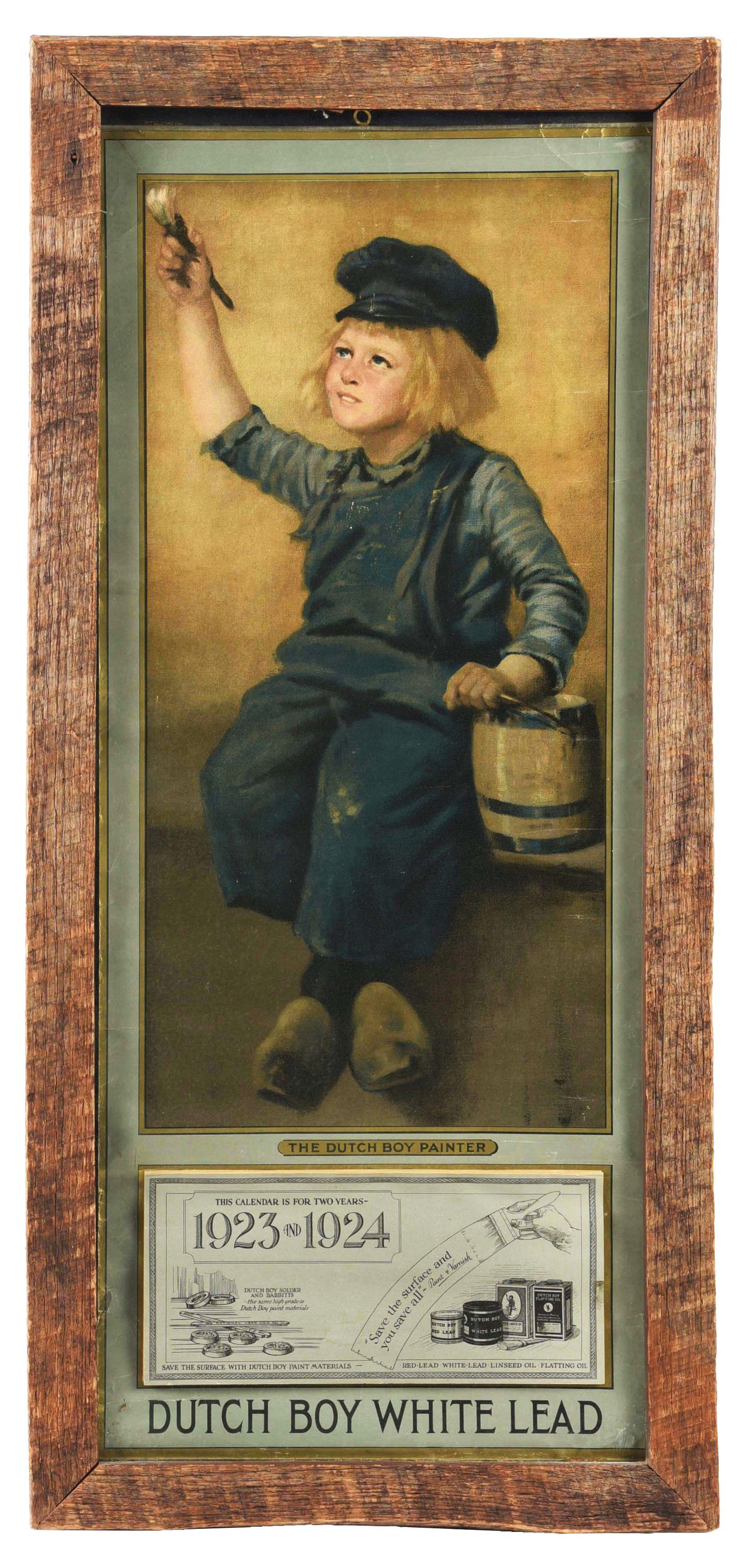 1923-1924 DUTCH BOY FRAMED CALENDAR. (1 of 4)